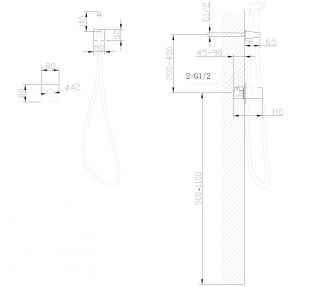 Гигиенический душ ABBER Rund AF8725 со смесителем хром